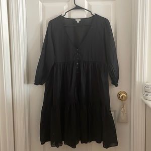 J. Crew Black Button Down Cover Up